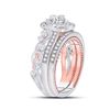Image 4 : Princess Diamond Bridal Wedding Ring Band Set 1-1/3 Cttw 14kt Two-tone Gold