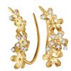 Image 1 : Diamond Floral Climber Earrings 1/10 Cttw 10kt Yellow Gold