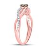 Image 3 : Brown Diamond Cluster Twist Ring 1/6 Cttw 10kt Rose Gold