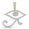 Image 1 : Mens Diamond Eye of Ra Egyptian Charm Pendant 1 Cttw 10kt Yellow Gold