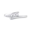 Image 2 : Diamond 3-stone Promise Ring 1/10 Cttw 10kt White Gold