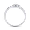 Image 3 : Diamond 3-stone Promise Ring 1/10 Cttw 10kt White Gold