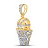 Image 2 : Mens Diamond Sports Basketball Charm Pendant 3/4 Cttw 10kt Yellow Gold