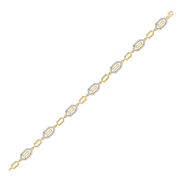 Diamond Geometric Fashion Bracelet 1/2 Cttw 10kt Yellow Gold