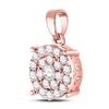 Image 2 : Diamond Cluster Pendant 1 Cttw 10kt Rose Gold