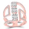 Image 1 : Baguette Diamond Negative Space Band Ring 7/8 Cttw 14kt Rose Gold