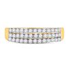 Image 2 : Diamond Triple Row Band Ring 1/2 Cttw 14kt Yellow Gold