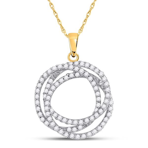 Diamond Circle Pendant 5/8 Cttw 10kt Yellow Gold