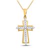 Image 1 : Diamond Cross Pendant 1/4 Cttw 14kt Yellow Gold