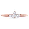 Image 2 : Marquise Diamond Stackable Band Ring 1/4 Cttw 10kt Rose Gold