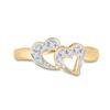 Image 2 : Diamond Double Heart Ring 1/20 Cttw 10kt Yellow Gold