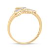 Image 3 : Diamond Double Heart Ring 1/20 Cttw 10kt Yellow Gold