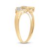 Image 4 : Diamond Double Heart Ring 1/20 Cttw 10kt Yellow Gold