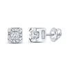 Image 1 : Diamond Solitaire Earrings 1/20 Cttw Sterling Silver