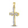 Image 2 : Diamond Cross Infinity Pendant 1/5 Cttw 10kt Yellow Gold