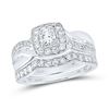 Image 1 : Diamond Bridal Wedding Ring Band Set 1 Cttw 14kt White Gold