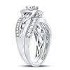 Image 3 : Diamond Bridal Wedding Ring Band Set 1 Cttw 14kt White Gold