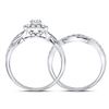 Image 4 : Diamond Bridal Wedding Ring Band Set 1 Cttw 14kt White Gold