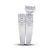 Image 4 : His Hers Diamond Cluster Matching Wedding Set 3/4 Cttw 14kt White Gold