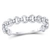 Image 1 : Diamond Link Stackable Band Ring 1/8 Cttw 10kt White Gold