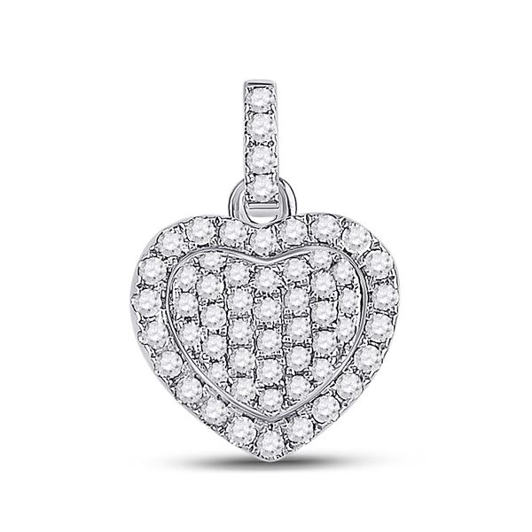 Diamond Heart Pendant 1/4 Cttw 14kt White Gold