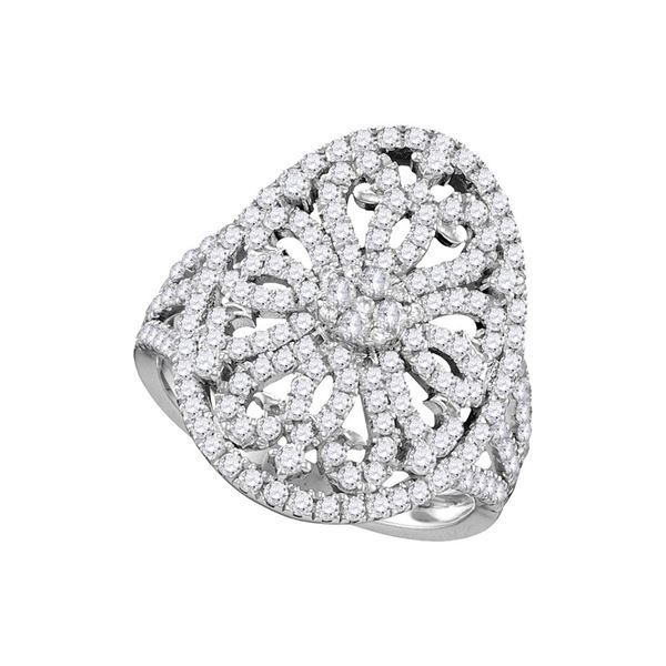 Diamond Cluster Bridal Wedding Engagement Ring 1 Cttw 14kt White Gold