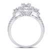 Image 4 : Baguette Diamond Square Cluster Ring 3/4 Cttw 14kt White Gold