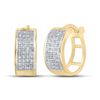 Image 1 : Diamond Huggie Earrings 1/4 Cttw Yellow-tone Sterling Silver