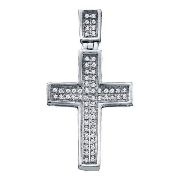 Diamond Cross Pendant 1/6 Cttw 10kt White Gold