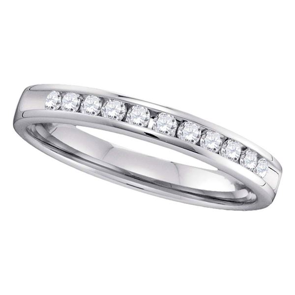 Diamond Slender 2.5mm Wedding Band 1/4 Cttw 14kt White Gold
