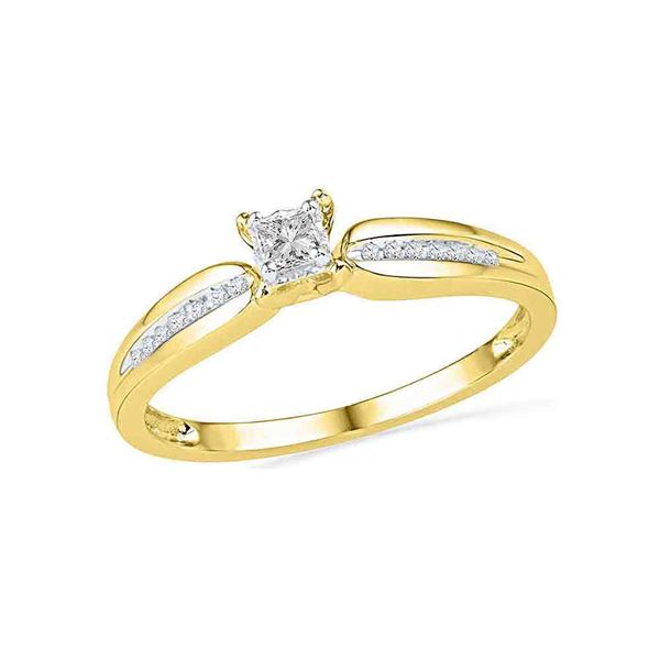Princess Diamond Solitaire Promise Ring 1/6 Cttw 10kt Yellow Gold