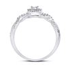 Image 3 : Diamond Solitaire Twist Woven Promise Ring 1/6 Cttw 10kt White Gold