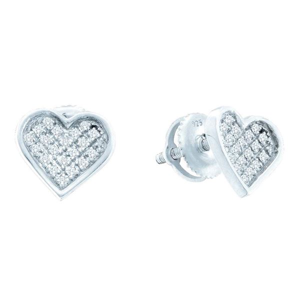 Diamond Heart Earrings 1/10 Cttw Sterling Silver