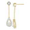 Image 1 : Diamond Teardrop Dangle Earrings 1/4 Cttw 10kt Yellow Gold