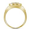 Image 2 : Mens Diamond Concentricle Circle Flower Cluster Ring 7/8 Cttw 10kt Yellow Gold