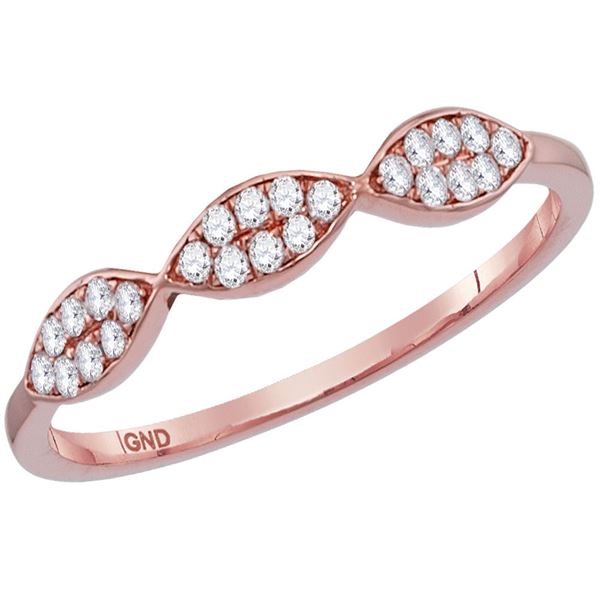 Diamond Oval Stackable Band Ring 1/8 Cttw 14kt Rose Gold