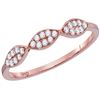 Image 1 : Diamond Oval Stackable Band Ring 1/8 Cttw 14kt Rose Gold