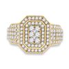 Image 2 : Mens Diamond Cluster Ring 2-7/8 Cttw 14kt Yellow Gold