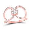 Image 1 : Diamond Negative Space Cluster Ring 1/2 Cttw 10kt Rose Gold