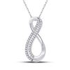 Image 1 : Diamond Infinity Pendant 1/8 Cttw 10kt White Gold