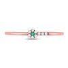 Image 2 : Emerald Diamond Slender Stackable Band Ring 1/20 Cttw 10kt Rose Gold