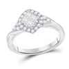 Image 1 : Princess Diamond Offset Square Fashion Ring 1/2 Cttw 14kt White Gold