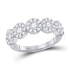 Image 1 : Diamond Circle 5-stone Ring 1 Cttw 14kt White Gold