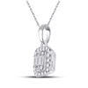 Image 2 : Baguette Diamond Cluster Pendant 1/4 Cttw 14kt White Gold