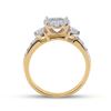 Image 3 : Princess Diamond Bridal Wedding Ring Band Set 1-1/2 Cttw 14kt Yellow Gold