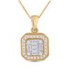 Image 1 : Diamond Cushion Cluster Pendant 1/4 Cttw 14kt Yellow Gold
