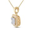 Image 2 : Diamond Cushion Cluster Pendant 1/4 Cttw 14kt Yellow Gold