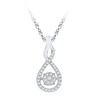 Image 1 : Diamond Moving Cluster Pendant 1/5 Cttw 10kt White Gold