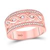 Image 1 : Diamond Twist Scroll Band Ring 1/4 Cttw 10kt Rose Gold