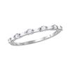 Image 1 : Baguette Diamond Modern Stackable Band Ring 3/8 Cttw 14kt White Gold